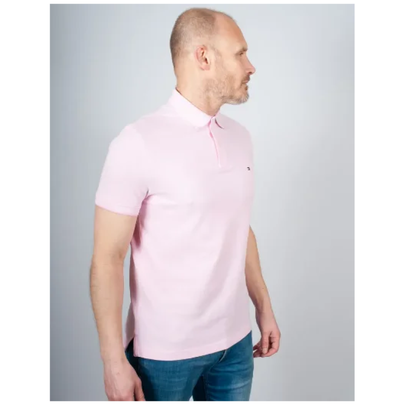 TOMMY HILFIGER Oxford Two Tone Tipped Polo Shirt | Pink